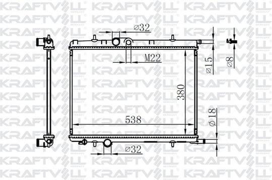 MOTOR RADYATORU (380×538×16) P206 1,6i/1,4HDI 98-> MANUEL> BRAZING