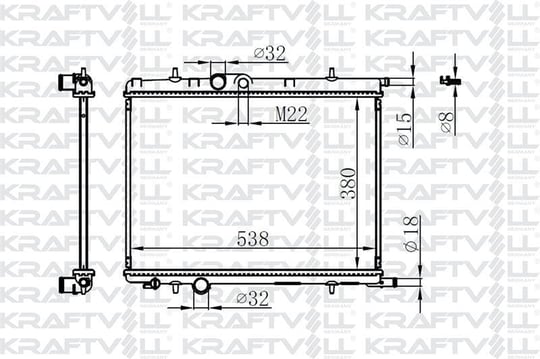 MOTOR RADYATORU (380×538×26) P206 1,6i/1,4HDI 98-> MANUEL> BRAZING