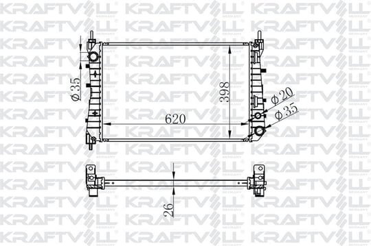 MOTOR RADYATORU (621×395×26) LINEA 1,3 MULTIJET 07-> MANUEL> BRAZING