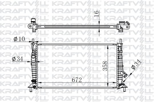 MOTOR RADYATORU (672×358×16) FOCUS 1,4TDCI 05-> MANUEL> BRAZING