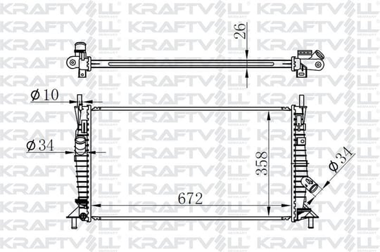 MOTOR RADYATORU (672×358×26) FOCUS 1,4TDCI 05-> MANUEL>BRAZING