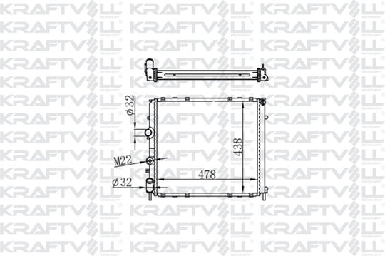 MOTOR RADYATORU KANGOO 1,5DCI / 1,9 EXPRESS 1,9 F8Q KLIMASIZ (478*438*32) BRAZING (MT)