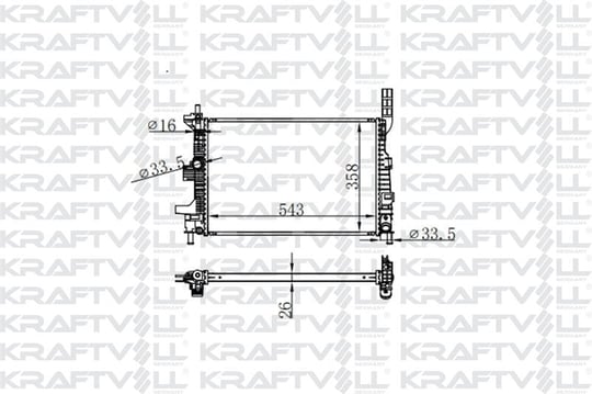 MOTOR SU RADYATORU (BRAZING) FUCUS 1.5 - 1.6 TDCI 11> YENI CONNECT 14> 1.5 - 1.6 TDCI OLCU: (545 X 3
