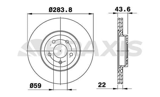 ON FREN AYNASI (DISKI) DOBLO III EGEA 1.3 / 1.6 / 2.0 10>ALFA ROMEO 147 156 (5 BIJON 284MM)