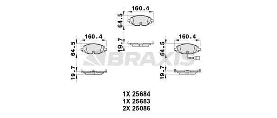 ON FREN BALATASI A3 GOLF VII LEON OCTAVIA 1,2 1,4 1,8TFSI 1,6 2,0TDI 12>