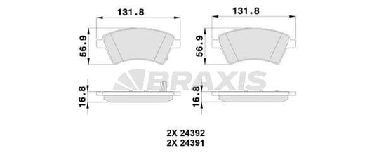 ON FREN BALATASI KANGOO YM 2009 SEDICI 1.6 16V 1.9D MJET 06 / 06>SX4 1.5 1.6VVT 1.6VVT 1.9D 06 / 06>