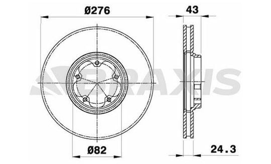 ON FREN DISK AYNASI TRANSIT V184 2,0TDCI 04>06 O,CEKER OLCU: (276MM X 24,5 5 BIJON) HAVA SOGUTMALI