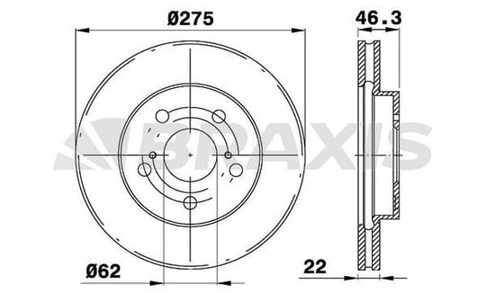 ON FREN DISKI (AYNASI) HAVALI TOYOTA AURIS COROLLA 2007-2012 (275X5)