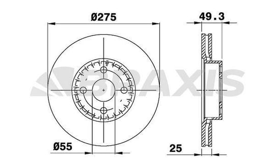ON FREN DISKI (AYNASI) HAVALI TOYOTA COROLLA 1.4 D4D 2003-2007 (275X4)