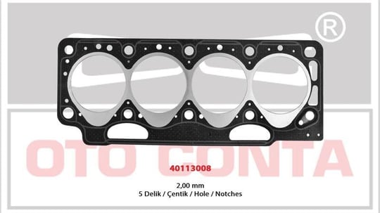 R.19 SİLİNDİR KAPAK CONTA EXPRES CLİO MEGANE 5 DELİK 2.00MM SÜPER KALİTE F8Q 620 622 722 730