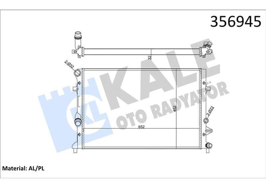RADYATÖR AUDI A3 - SKODA OCATAVIA II YETİ - VOLKSW AGEN CADDY III GOLF VI BEETLE JETTA IV TOURAN 1.2TSI 09=> (MT) [32MM] AL/MKNK