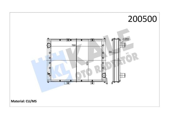RADYATOR BMC PRO 850 (0974) OTOBÜS 3 SIRA PA 768×6 35×54