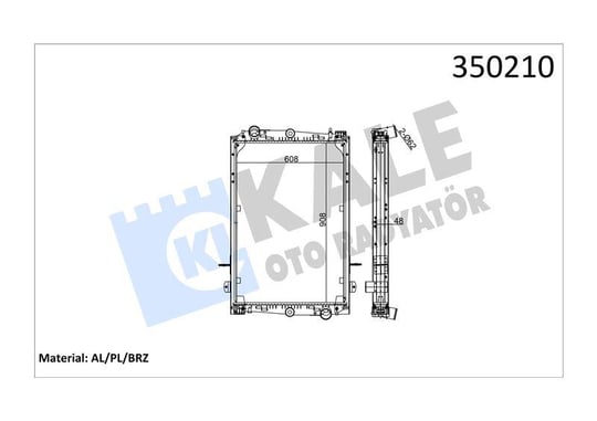 RADYATOR DAF DAF 85CF FA/FAC/FAD/FAG/FAR/FAS/FAT/F T/FTG/FTT 98=> (MT) (ÇERÇEVELİ) AL/BRZ 908×608×48