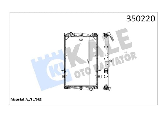 RADYATOR DAF DAF 85CF FA/FAC/FAD/FAG/FAR/FAS/FAT/F T/FTG/FTT 98=> (MT) (ÇERÇEVELİ) AL/BRZ 1000×608×48