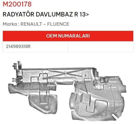 RADYATÖR DAVLUMBAZ SAĞ 13> FLUENCE