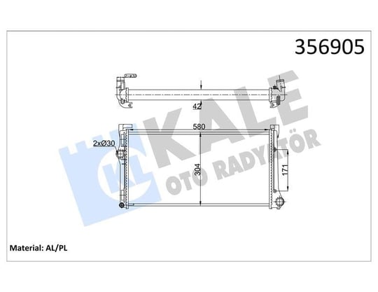 RADYATÖR FIAT IDEA 04=> PUNTO 03=> - LANCIA YPSILO N 06=> 1.3DMTJ (MT) [42MM] AL/MKNK