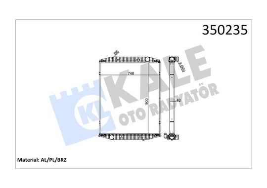 RADYATOR IVECO TRUCKS IVECO EUROSTAR (E38, E42, E4 7, E52) EUROTECH (E39, E40, E42, E43) 92=> (MT) (ÇERÇEVESİZ) AL/BRZ 900×748×48