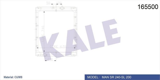 RADYATOR MAN 83.06101.6502 MAN SL200 KOMPLE RADYAT ÖR 740×670×77