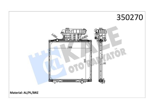 RADYATOR MAN MAN TGA 00=> TGS TGX 07=> (MT) (ÇERÇE VELİ) <ORTA KABİN> AL/BRZ 845×938×40