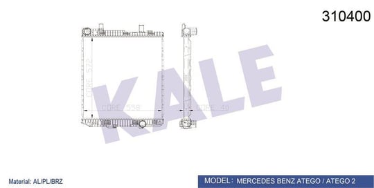RADYATOR MERCEDES TRUCKS ATEGO AL/BRZ 572×558×40