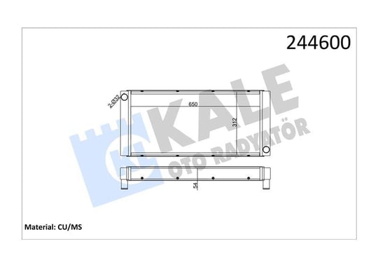 RADYATOR MERCEDES TRUCKS MERCEDES BENZ 0345 ARA SO GUTUCU (54637904) 3 SIRA PA SISTEM RADYATÖR 650×312×54