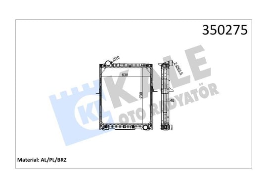 RADYATOR MERCEDES TRUCKS MERCEDES BENZ SK (1935 26 26 1735) 87<96 MK 93<96 NG 87<94 (AT) (ÇERÇEVELİ) AL/BRZ 730×638×48