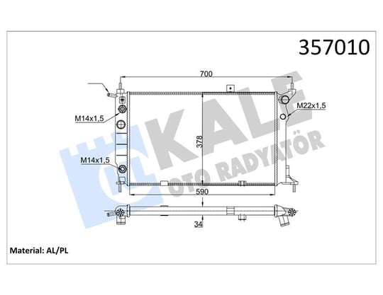 RADYATÖR OPEL ASTRA F 1.4I 1.6I 1.8I 2.0I 91=> (AT ) (AC) [34MM] AL/MKNK