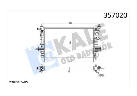 RADYATÖR OPEL ASTRA H 04=> ZAFIRA 05=> 1.6 1.8 (MT ) (AC/NAC) [23MM] AL/MKNK