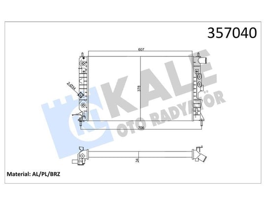 RADYATÖR OPEL VECTRA B 1.6I 2.0I 1.6/1.8/2.0/2.2. 16V 95<02 (AT) (AC) [34MM] AL/MKNK