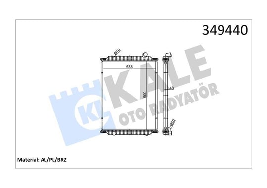 RADYATOR RENAULT TRUCKS RENAULT TRUCKS KERAX 270,3 20,370,420 01=> (MT) (ÇERÇEVESİZ) AL/BRZ 900×688×48