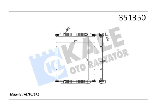RADYATOR RENAULT TRUCKS RENAULT TRUCKS PREMIUM 270 ,370,420 00=> (MT) (ÇERÇEVESİZ) AL/BRZ 810×688×48