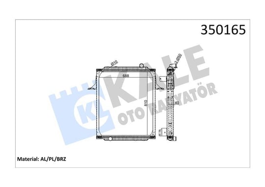 RADYATOR RENAULT TRUCKS RENAULT TRUCKS PREMIUM 210 ,250,260,300,340 96=> (MT) (ÇERÇEVELİ) AL/BRZ 810×688×40