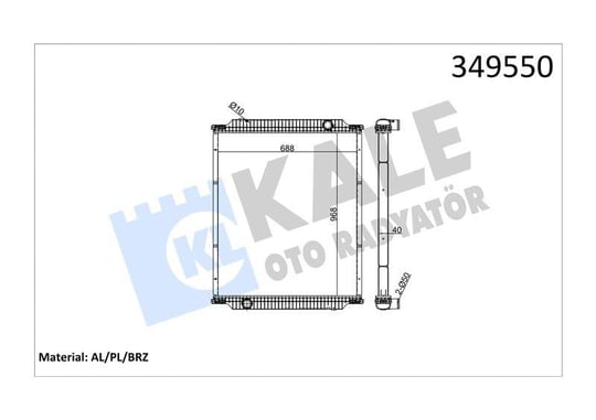 RADYATOR RENAULT TRUCKS RENAULT TRUCKS PREMIUM 400 ,420 00=> (MT) (ÇERÇEVESİZ) AL/BRZ 968×688×40