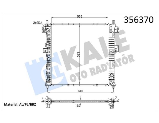 RADYATÖR SSANGYONG ACTYON KYRON 2.0XDI 2.3 05=> (M T) [26MM] AL/BRZ