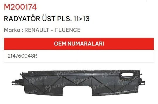 RADYATÖR ÜST PLS. 11>13 FLUENCE