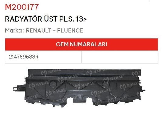 RADYATÖR ÜST PLS. 13> FLUENCE
