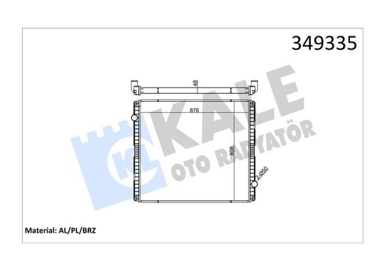 RADYATOR VOLVO TRUCKS VOLVO B12M-B12RH (OTOBÜS) 92 => (MT) (ÇERÇEVESİZ) AL/BRZ 876×808×48
