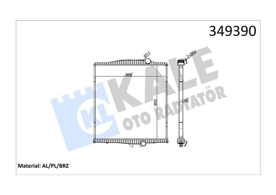 RADYATOR VOLVO TRUCKS VOLVO FH 400-520 05=> FH12 3 40-500 FH16 470-700 93=> (MT) (ÇERÇEVESİZ) AL/BRZ 900×868×48