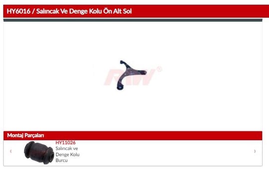 SALINCAK VE DENGE KOLU ÖN ALT SOL HYUNDAI ACCENT ERA III MC 2005 - 2010KIA RIO II JB 2005 - 2011