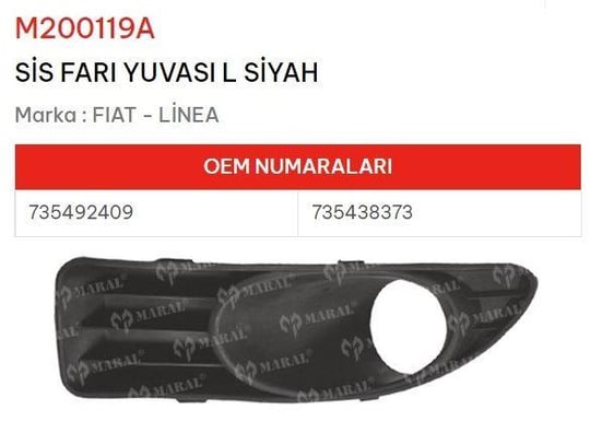 SİS FARI YUVASI SOL SİYAH LİNEA