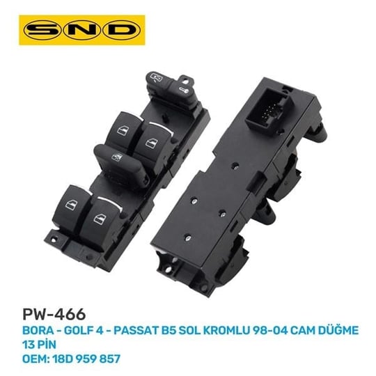 SOL KROMLU 98 04 CAM DÜĞMESİ 13 PİN BORA GOLF 4 PASSAT B5 OEM: 18D 959 857