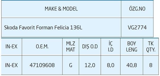 SUBAP GAYDI PİK SKODA FAVORİT FORMAN FELİCİA 136L