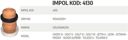 SÜSPANSİYON TAKOZU ÖN VW LEON-TOLEDO III-ALTEA-OCT AVIA II-SUPERB II-YETI-CADDY III-IV-GOLF V-VI-VII-TOURAN-JETTA II-III-PASSAT