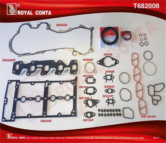 TAKIM CONTA CORTECO KEÇELİ REINZ S.LASTİKLİ SİLİNDİR KAPAK CONTASIZ FIAT LINEA DOBLO 1.3D MULTIJET 90HP 199.A3.000  263.A6.000