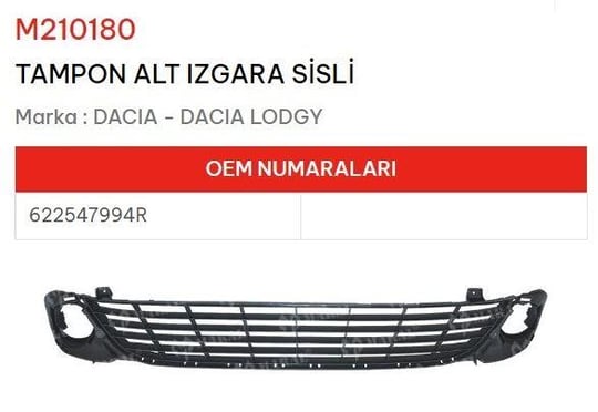 TAMPON ALT IZGARA SİSLİ DACIA LODGY