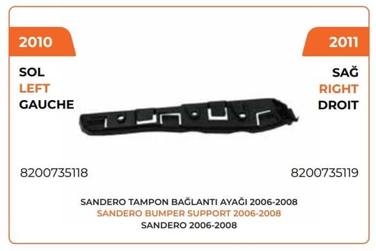 TAMPON AYAĞI SOL 06/08 DACİA SANDERO