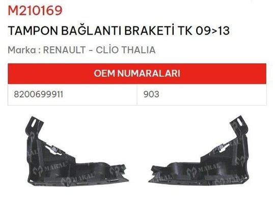 TAMPON BAĞLANTI BRAKETİ TK 09>13 CLİO THALIA