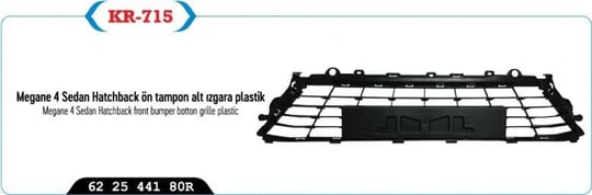 TAMPON IZGARASI ÖN ORTA MEGANE IV ALT PLAKA OLAN