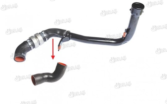 TURBO HORTUMU METAL BORU HARİÇ OK İLE GÖSTERİLEN BÜYÜK HORTUM