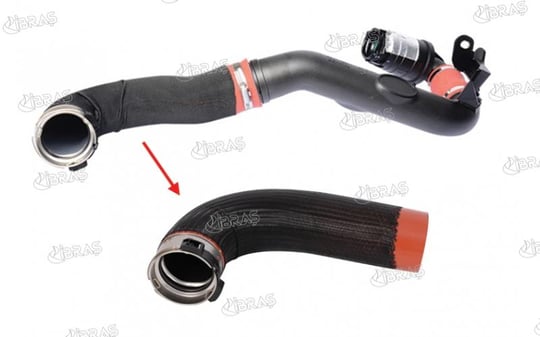 TURBO HORTUMU PLASTİK BORU HARİÇ OK İLE GÖSTERİLEN BÜYÜK HORTUM